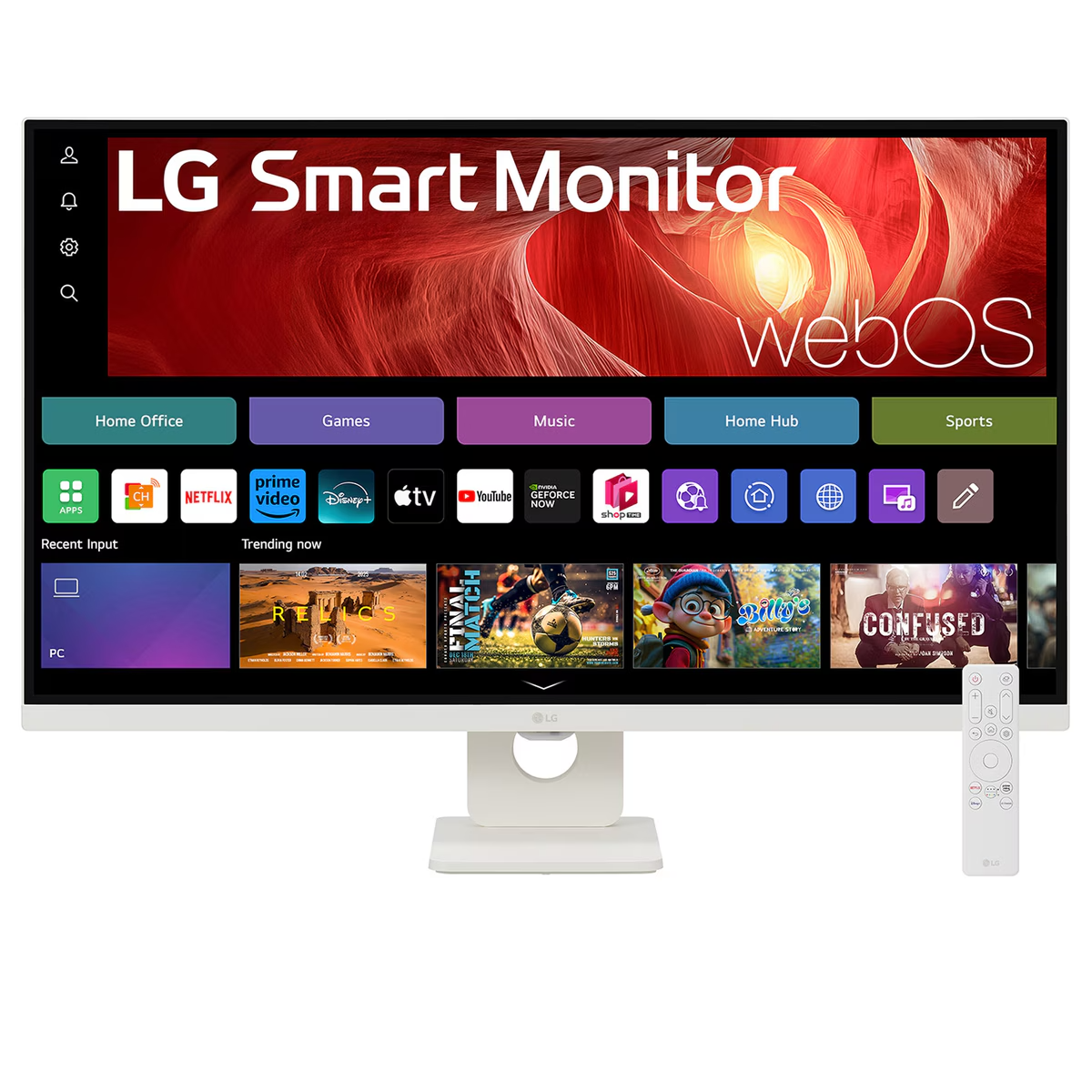 LG 32U721SA-W.AEU Smart Monitor - 4K UHD, webOS, Apple Airplay 2 integrierter Mediaplayer, Screen Share, Bluetooth, PD-Out 65W
