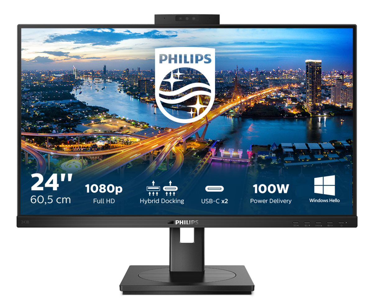 Philips 243B1JH Office Monitor - Höhenverstellung, Webcam, USB-C