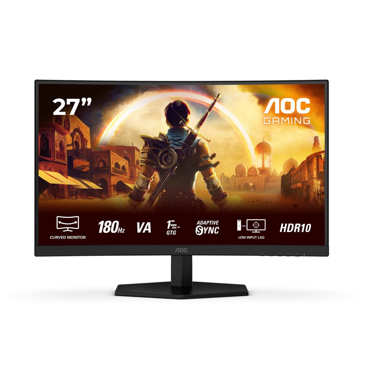AOC C27G42E 27 Zoll Full HD Curved Monitor, 180 Hz, 0.5 ms, FreeSync Premium (1920x1080, 1x HDMI 2.0, 1x DisplayPort 1.4) schwar
