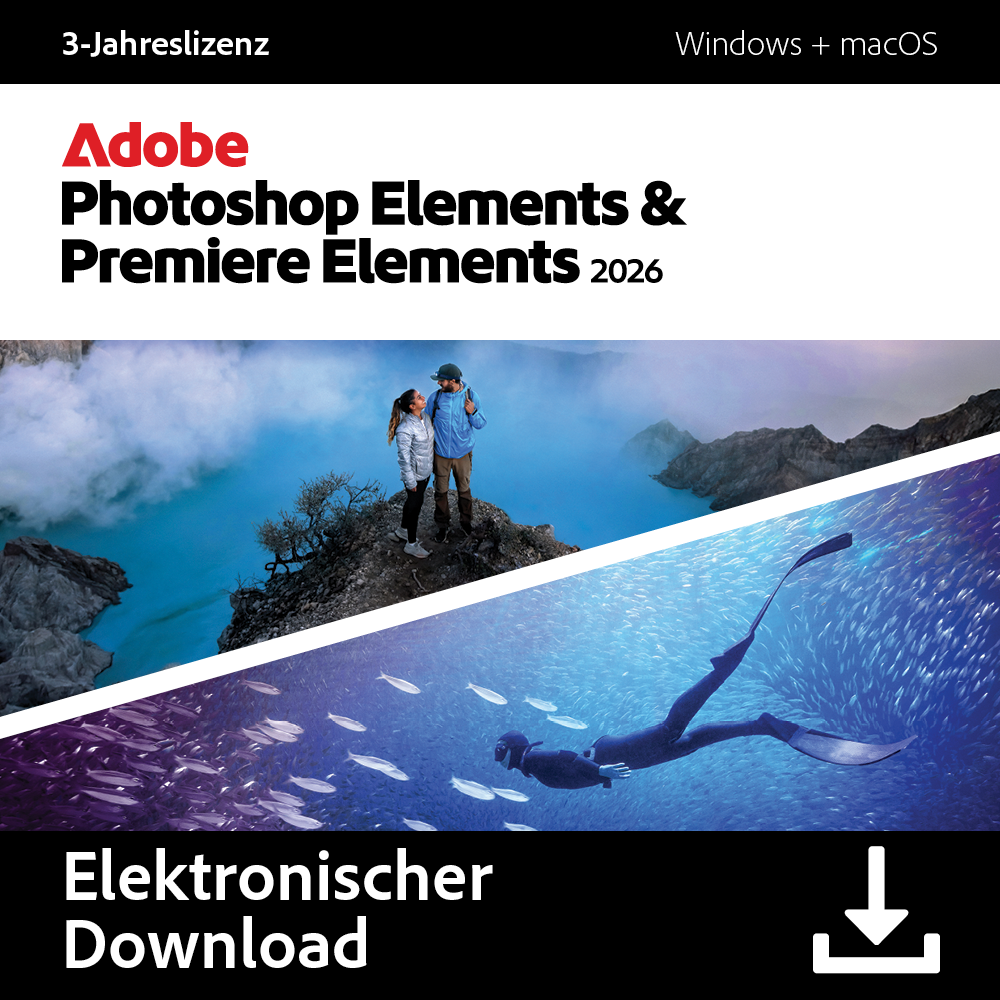 Adobe Photoshop & Premiere Elements 2026| 3 Jahre