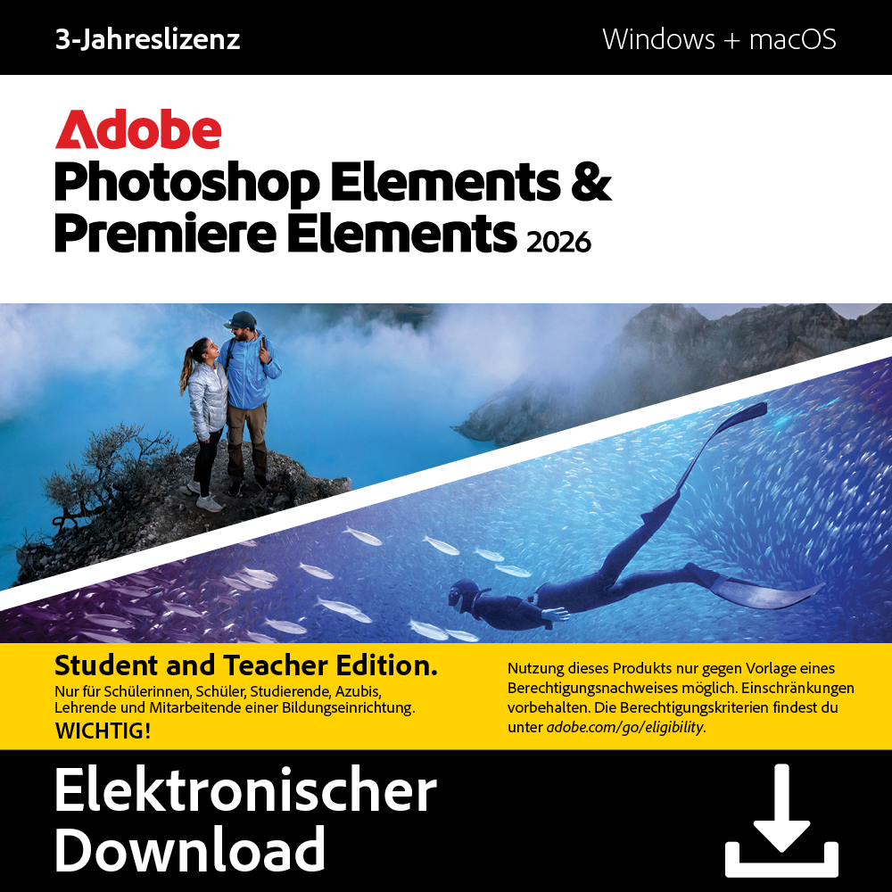 Adobe Photoshop & Premiere Elements 2026 | 3 Jahre