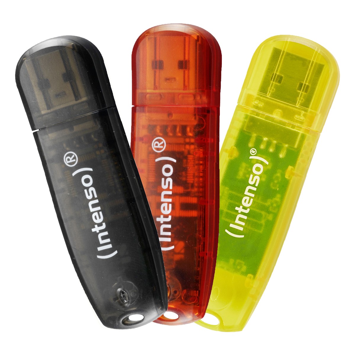 3er-Pack Intenso Rainbow Line Typ-A USB-Stick 8GB Mit Schutzkappe, bis zu 28 MB/s, USB 2.0