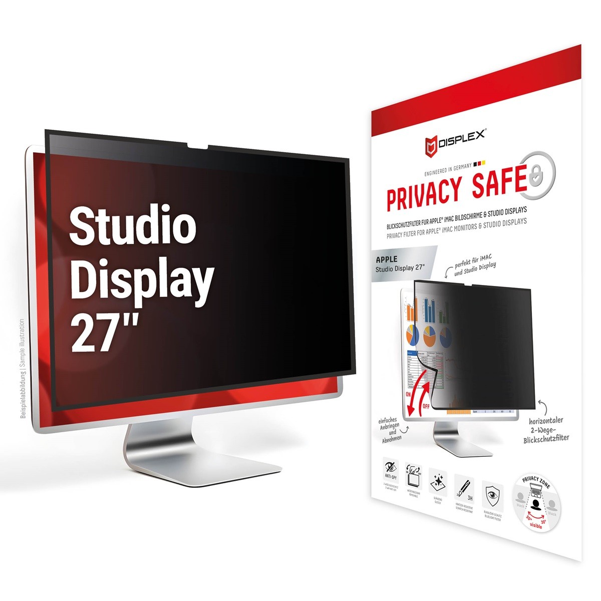 DISPLEX Privacy Blickschutzfolie Safe Apple Studio Display 27"