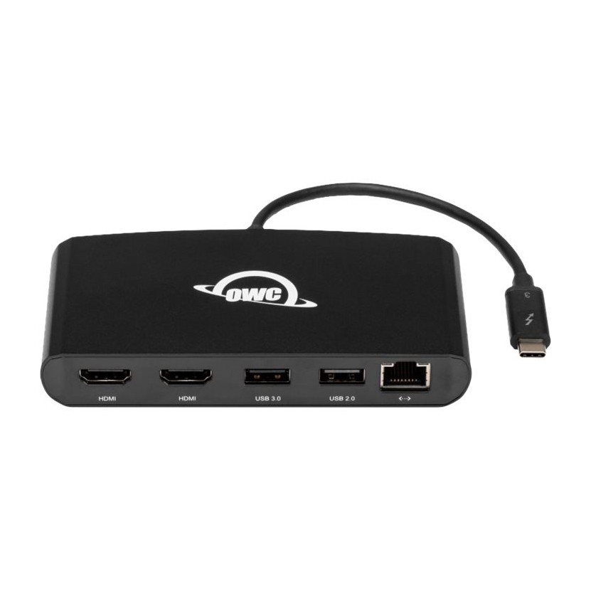 OWC Thunderbolt 3 Mini Dockingstation, 5 Ports, Verbinden Sie bis zu zwei 4K-Displays, Gigabit-Ethernet-Anschluss, Integriertes 