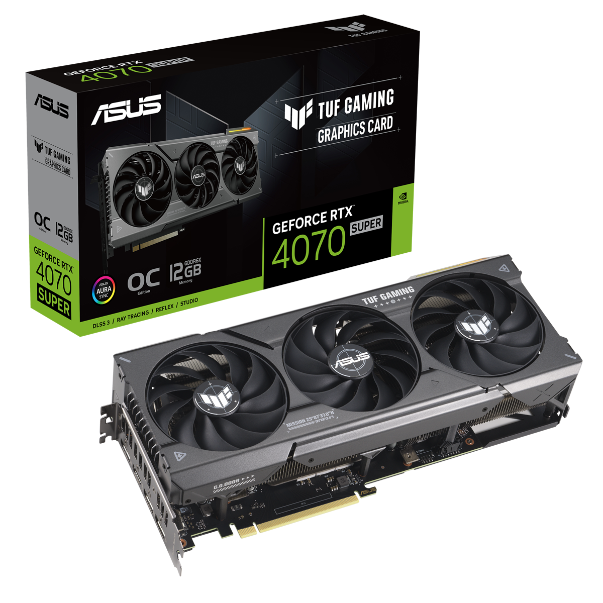 ASUS TUF GeForce RTX 4070 SUPER OC Grafikkarte - 12GB GDDR6X, HDMI, 3x DP