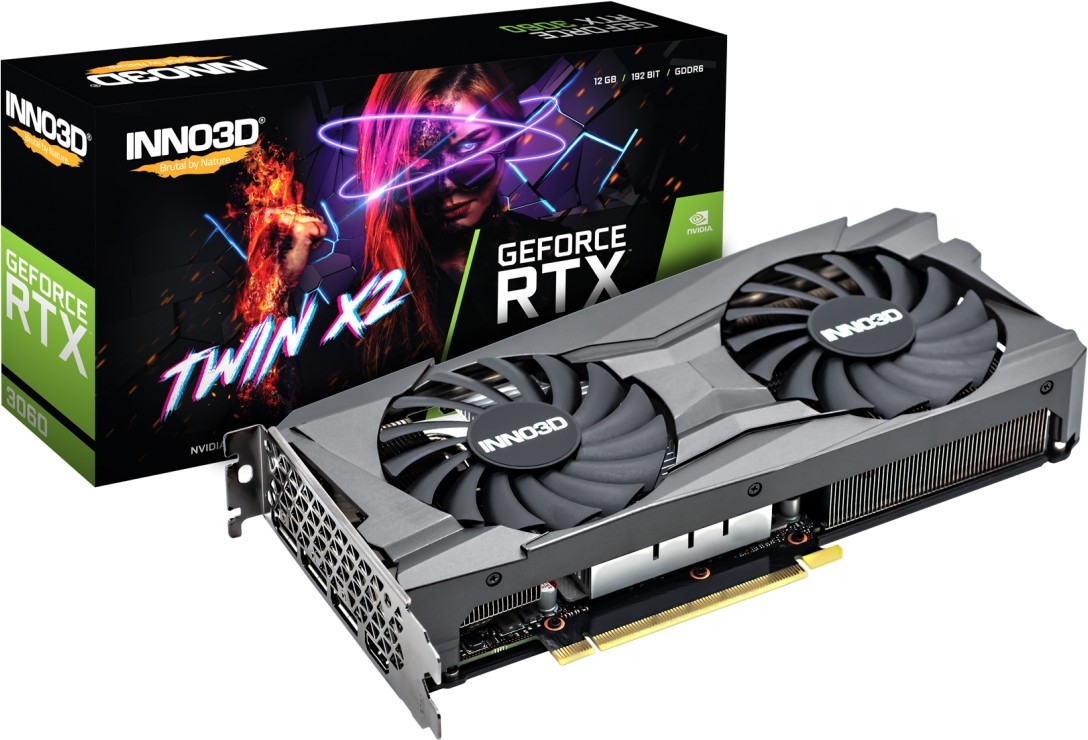 Inno3D GeForce RTX 3060 12GB Twin X2 LHR - 3x DisplayPort/HDMI