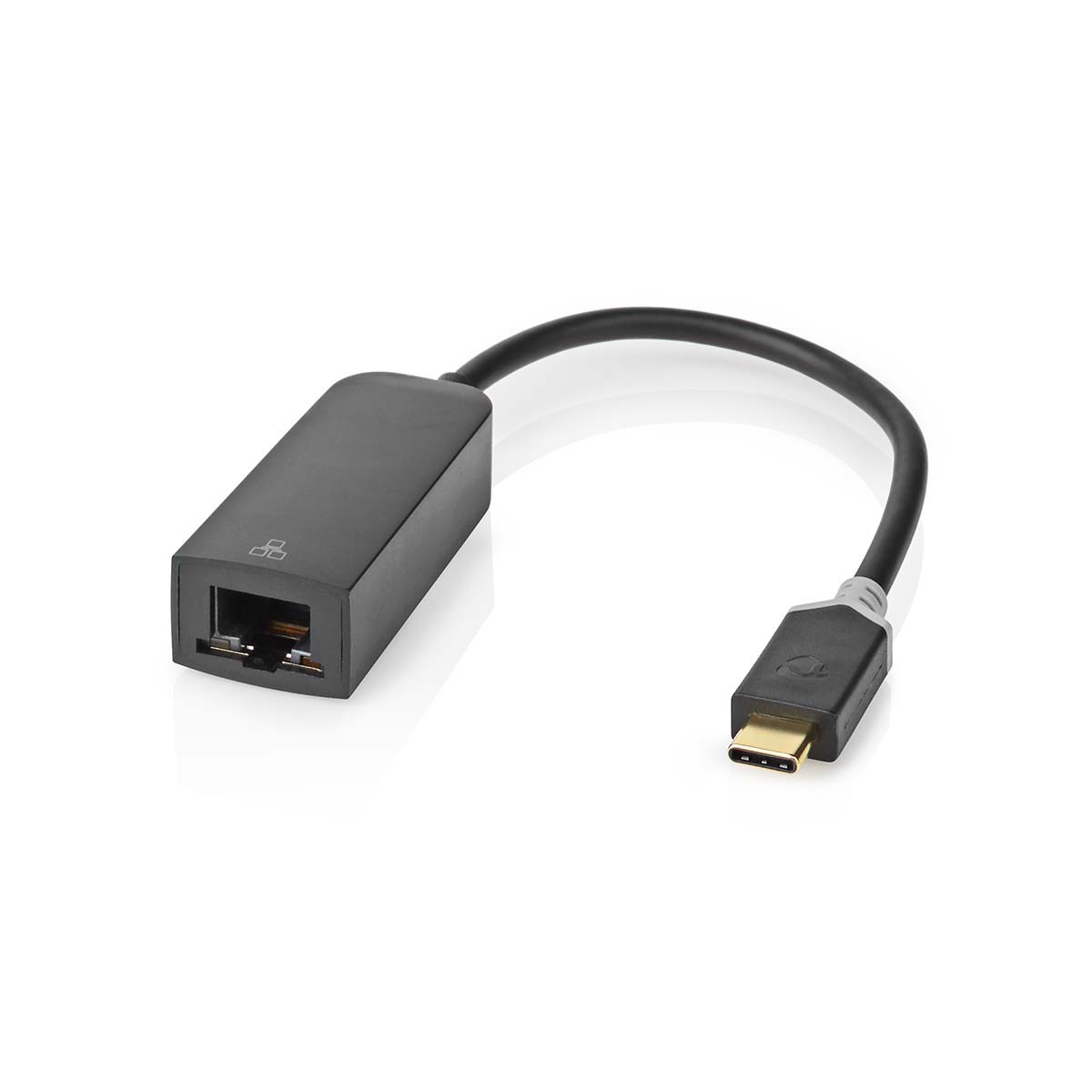 Nedis USB-Netzwerkadapter, USB 3.2 Gen 1 | 1000 Mbps, 0,2m | USB-C™ Stecker | RJ45 Buchse | 0.20 m | Rund | Vergoldet | Verzinnt