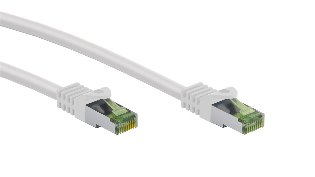 Goobay RJ45 Patchkabel mit CAT 8.1 S/FTP Rohkabel 10m, weiß