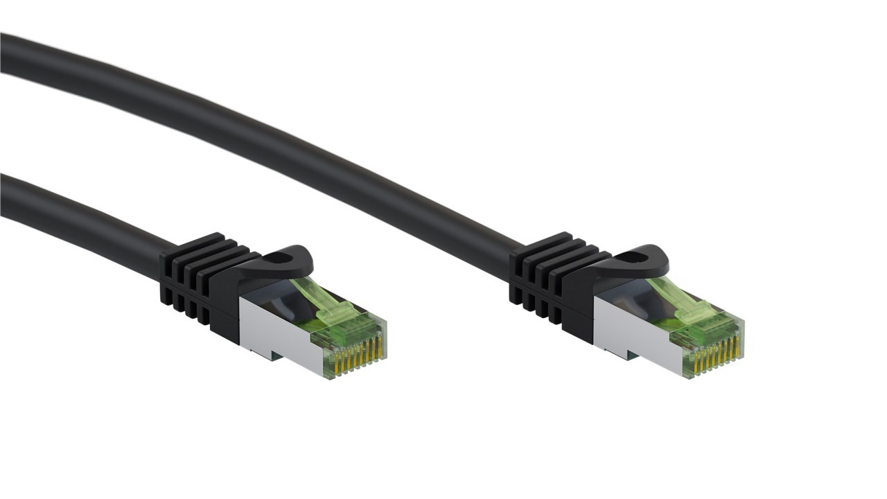 Goobay GHMT-zertifiziertes CAT 8.1 2m Patchkabel, S/FTP (PiMF), schwarz