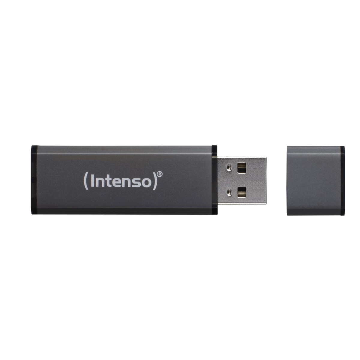 Intenso Alu Line Typ-A 16GB USB-Stick Anthrazit Mit Schutzkappe, bis zu 28 MB/s, USB 2.0