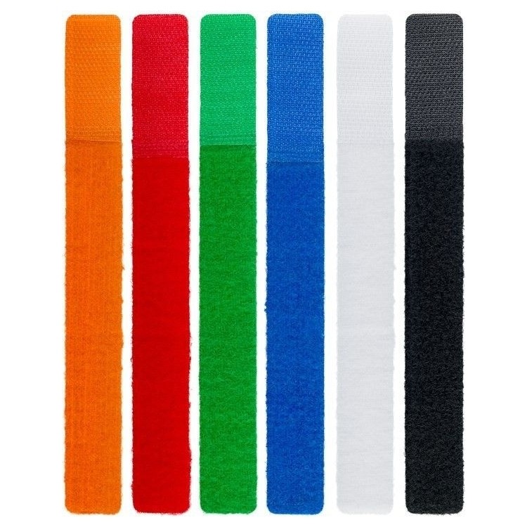 Goobay Kabel Management Klettverschluss (17cm) - 6er-Pack, verschiedene Farben