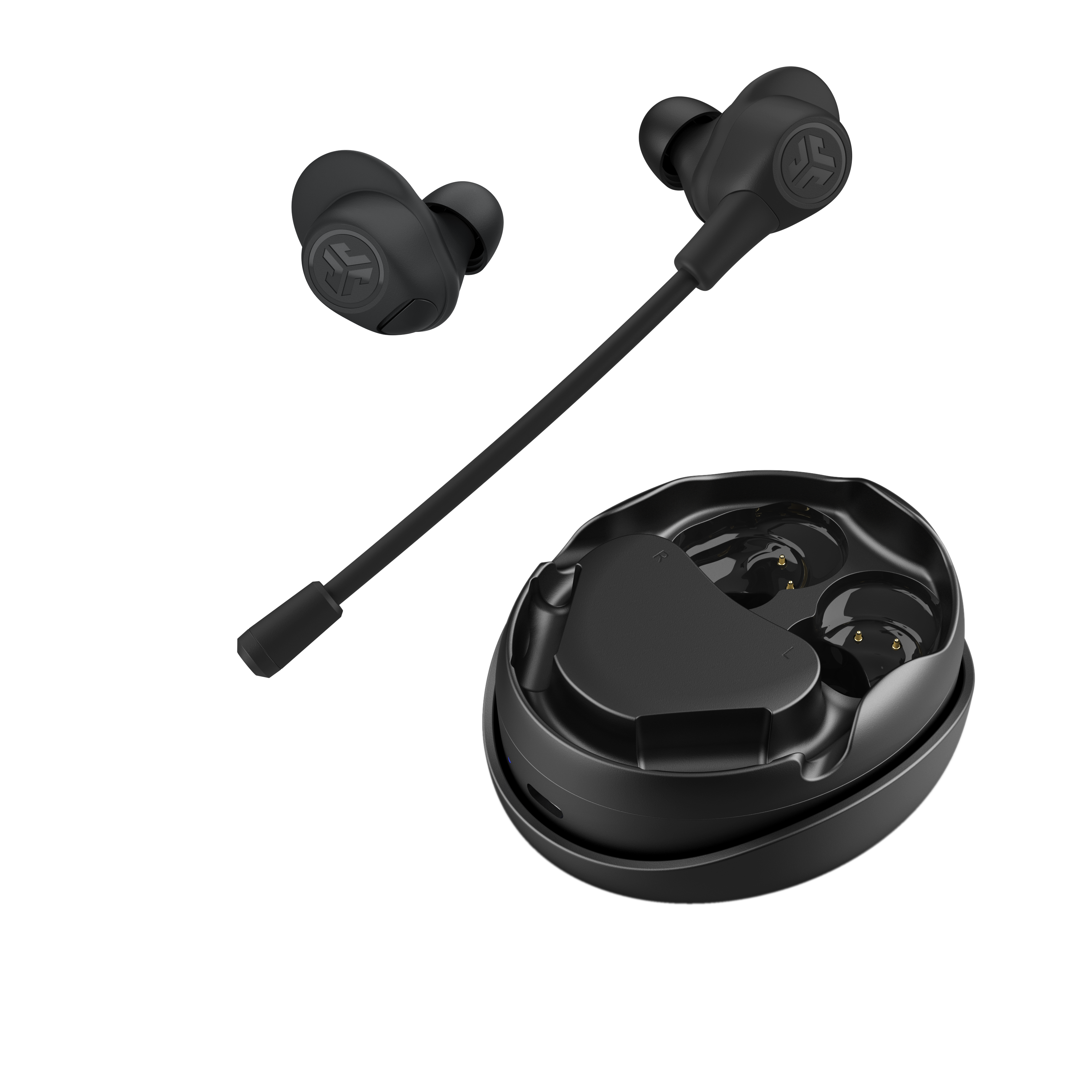 Jlab Work Buds True Wireless Earbuds Black Bluetooth In-Ear-Kopfhörer, Abnehmbares Mikrofon mit Geräuschunterdrückung