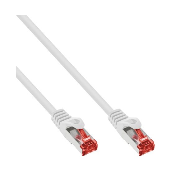InLine® Patchkabel, S/FTP (PiMf), Cat.6, weiß, 1 m halogenfrei, Kupfer