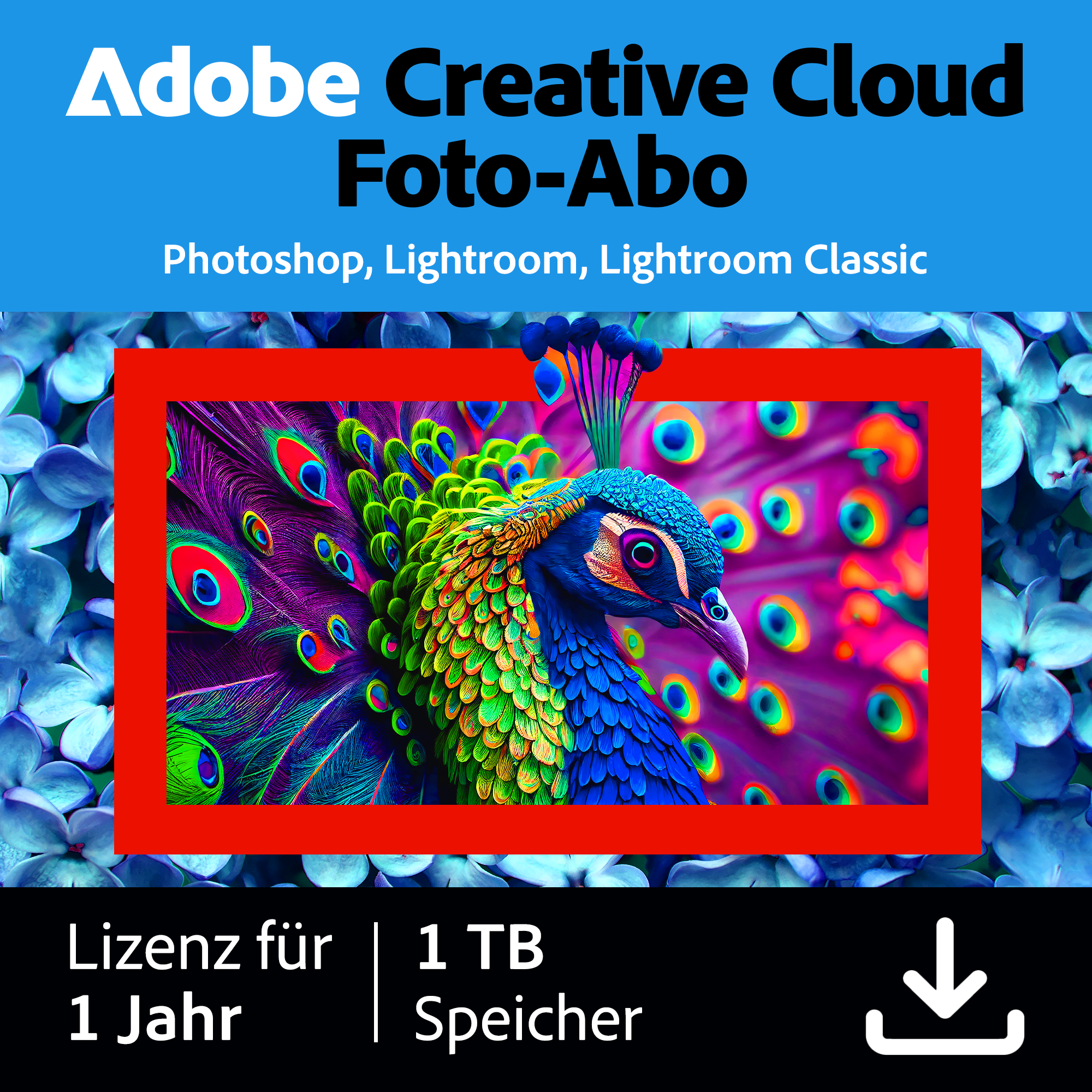 Adobe Creative Cloud Foto-Abo | 1 Jahr | 1TB | PC/Mac