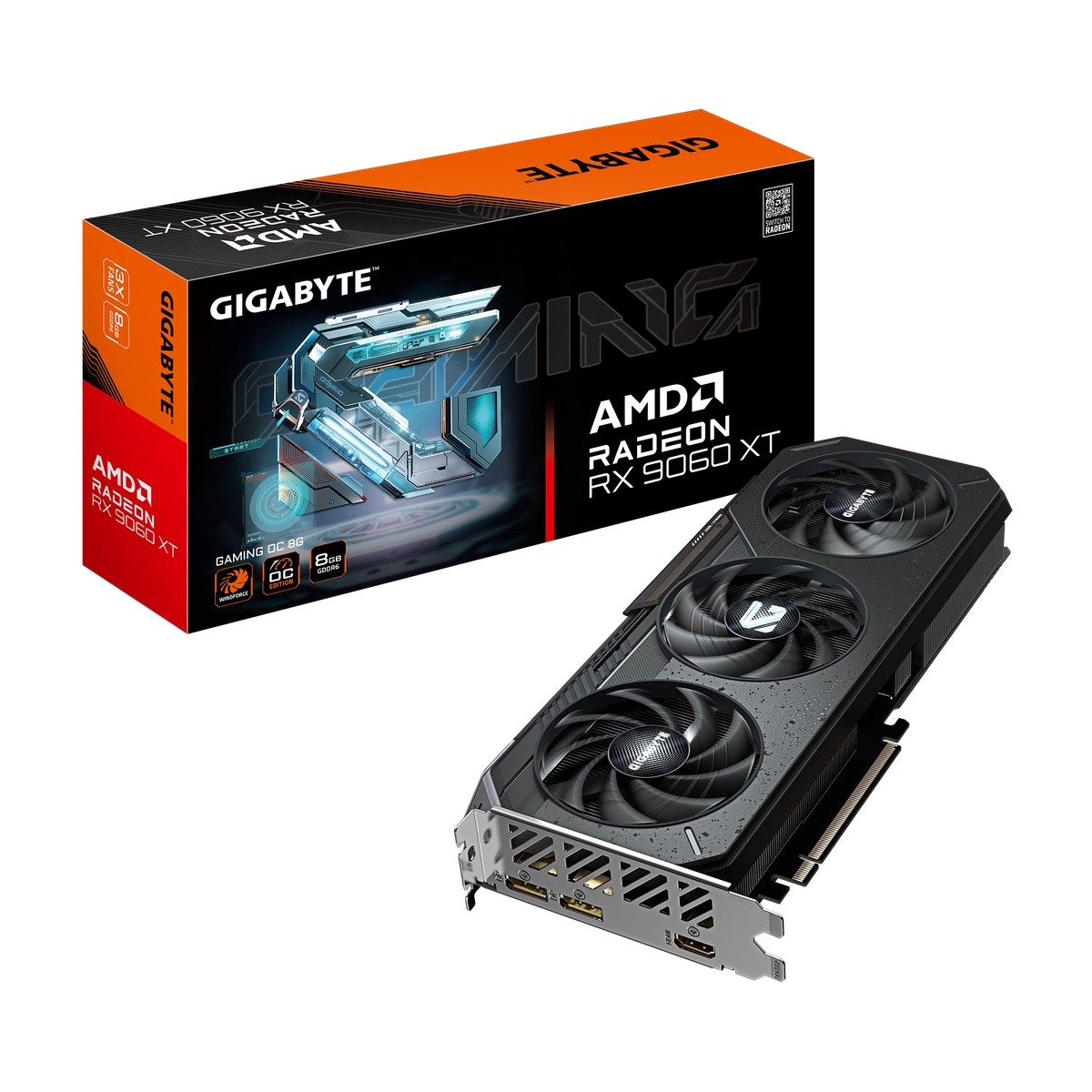 Gigabyte Radeon RX 9060 XT 8GB Gaming OC Grafikkarte - 8GB GDDR6, 2x HDMI, 2x DP