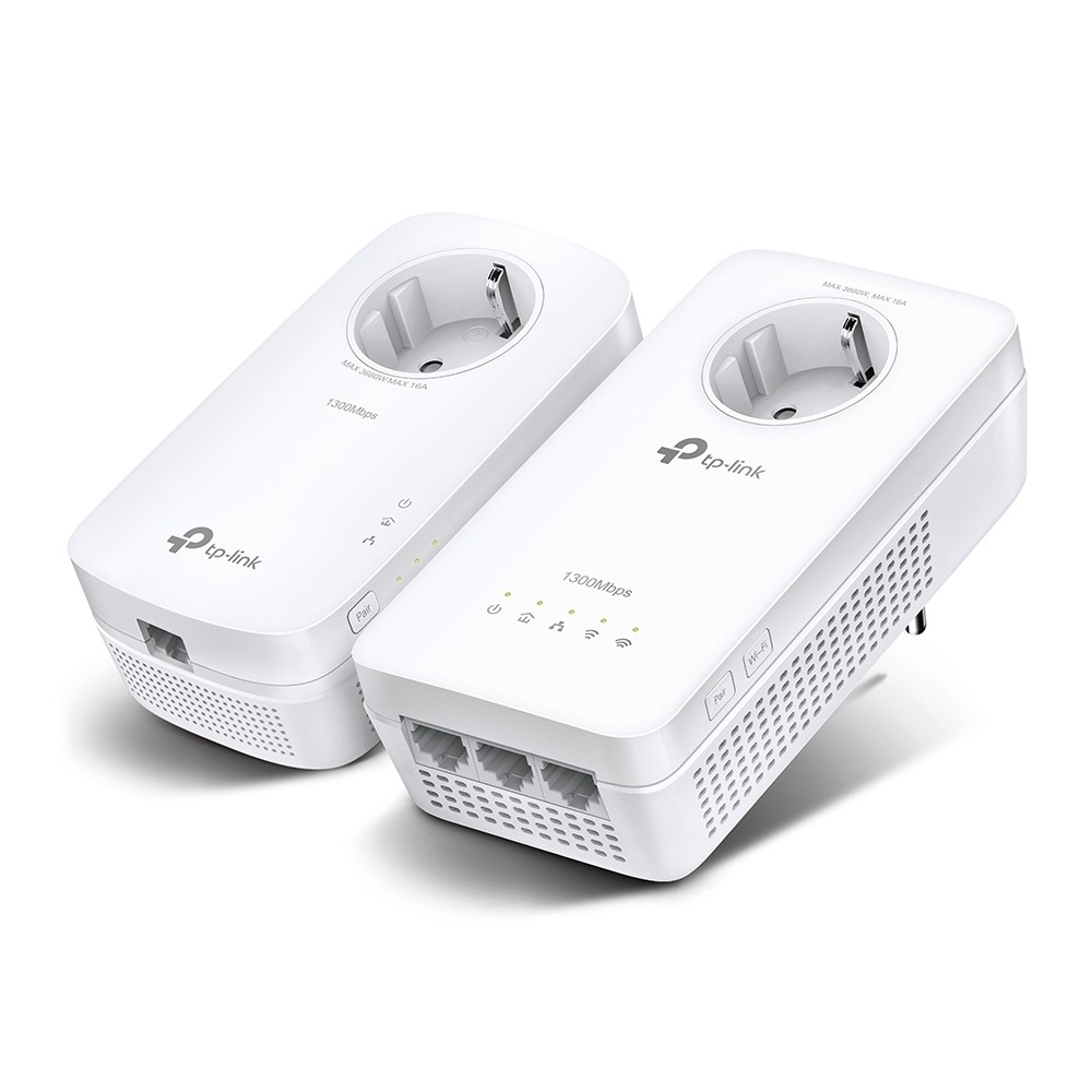 TP-Link WLAN Powerline Kit (TL-WPA8631P KIT) [Powerline bis zu 1300 Mbit/s, WLAN ac 867 + 300 Mbit/s, 3x Gigabit LAN]