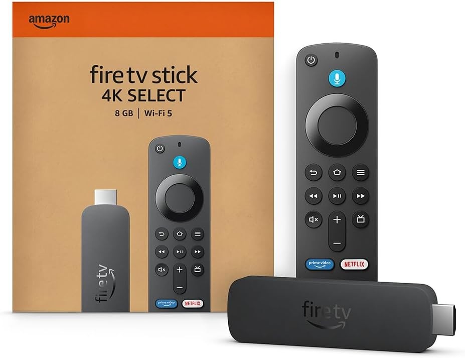 Amazon Fire TV Stick 4K Select beginne mit dem Streamen in 4K, Tausenden von Filmen und Serien sowie kostenlosem Live-TV
