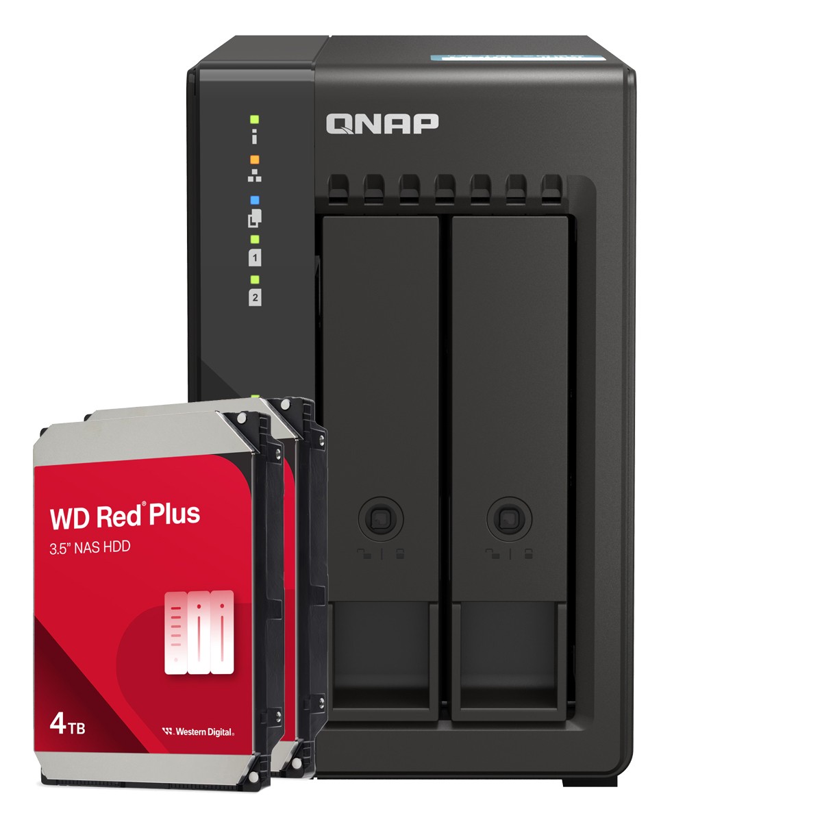 QNAP TS-253E-8G 8TB WD Red Plus NAS-Bundle NAS inkl. 2x 4TB WD Red Plus 3.5 Zoll SATA Festplatte