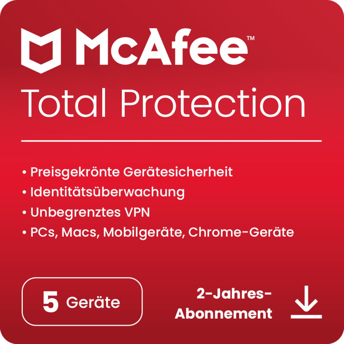 McAfee Total Protection [5 Geräte - 2 Jahre]