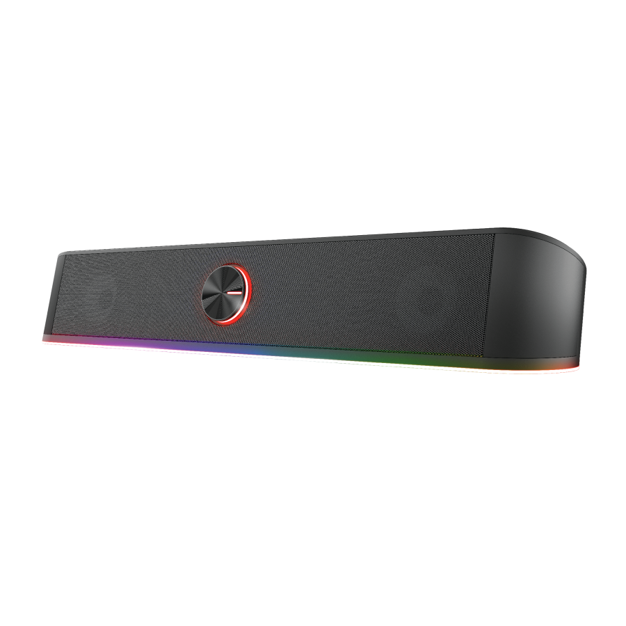 TRUST Gaming GXT 619 Thorne RGB Illuminated Soundbar, Stereo-Soundbar mit RGB-Beleuchtung und platzsparendem Design