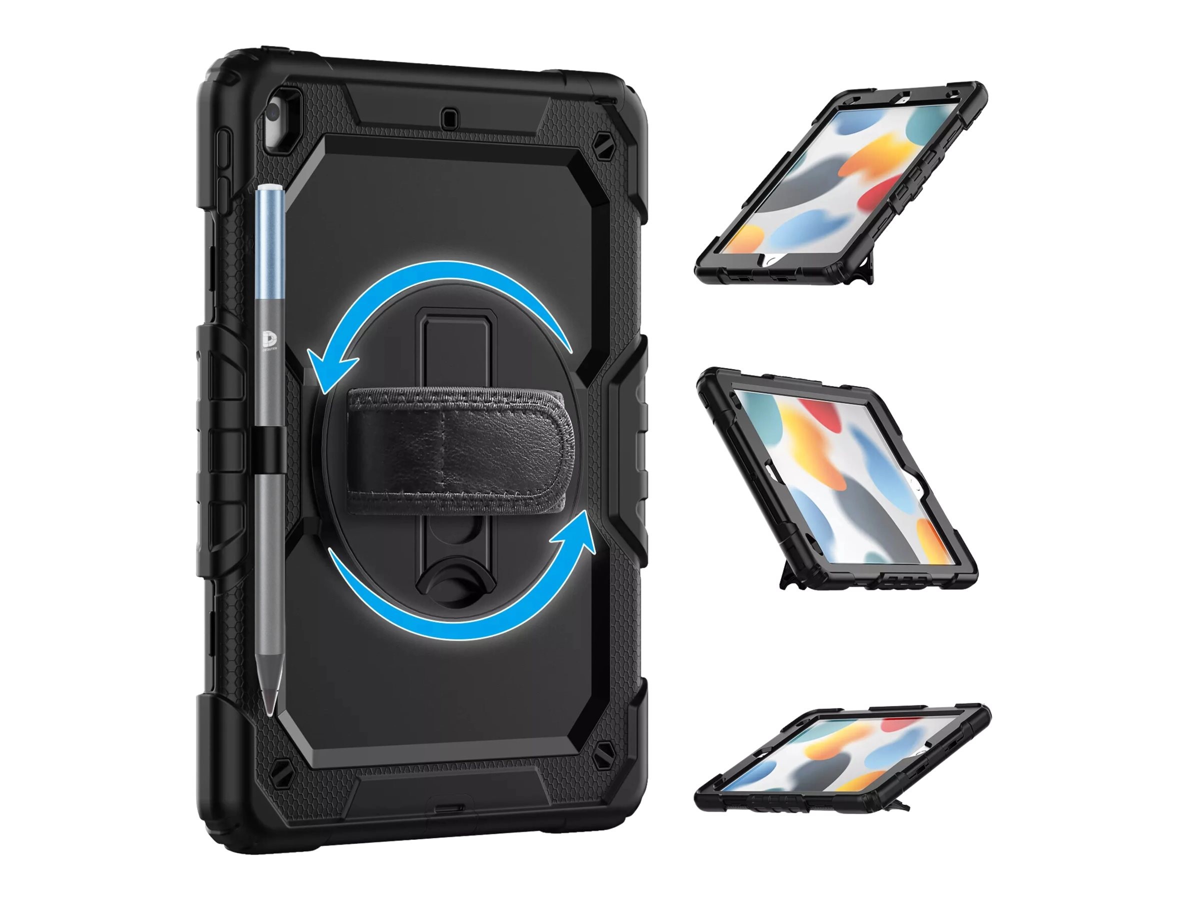 Deqster 360° Tablethülle Rugged Case f. iPad 10.9" (10.Gen.)/A16 Extrem robuste Schutzhülle nach US-Militärstandard (MILSTD 810H
