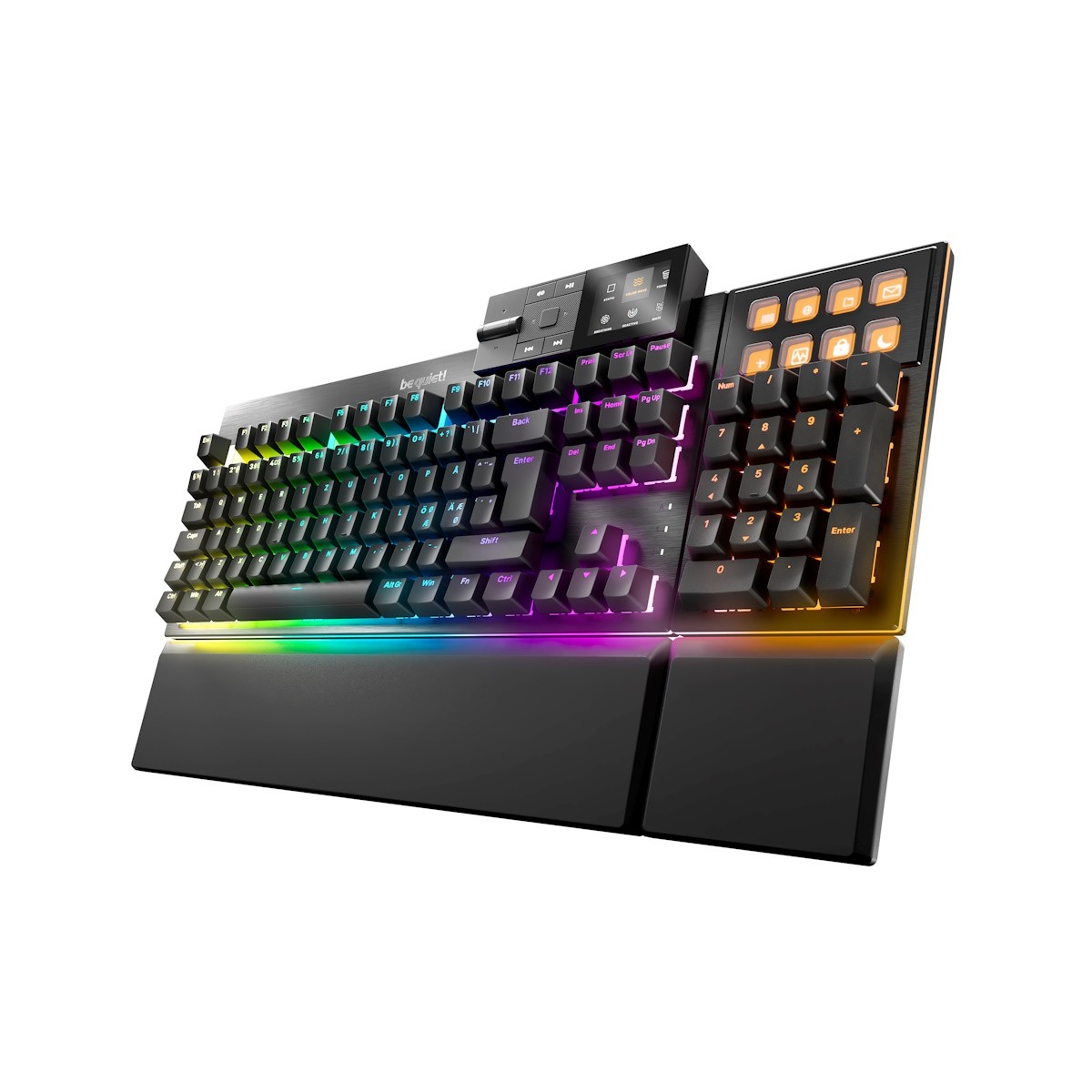 be quiet! Dark Mount Silent Tactile Tastatur - Gaming Tastatur mit geschmierten Taktilen Switches, 3 Schicht-Dämmung, Media Dock