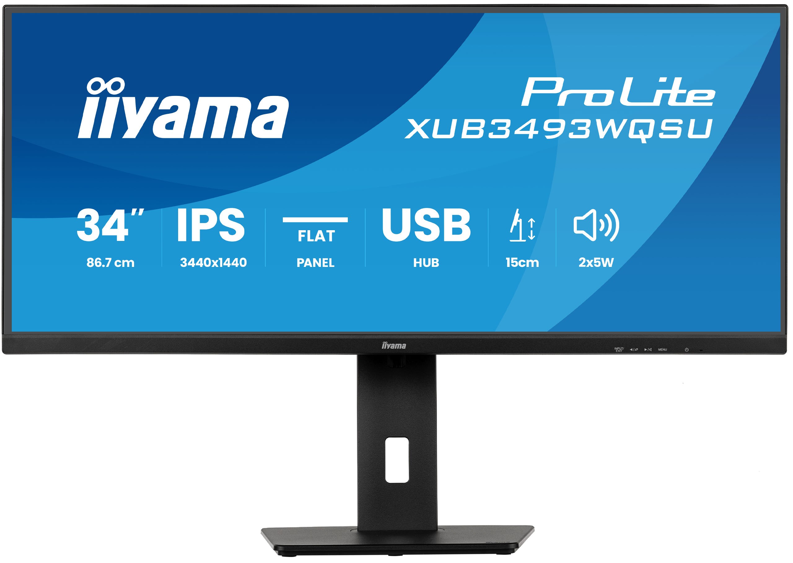 Iiyama ProLite XUB3493WQSU-B6 Business Monitor - Pivot, USB-Hub