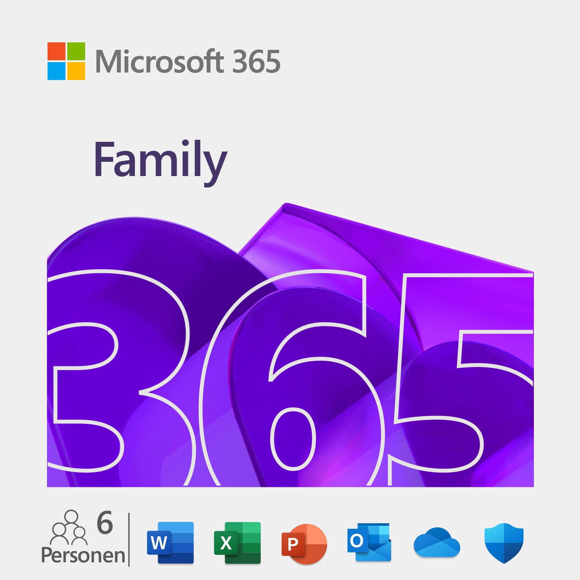 Microsoft 365 Family [6 Benutzer /1 Jahr / 6TB OneDrive] - mit Word, Excel, PowerPoint, OneNote, Outlook, Access und mehr