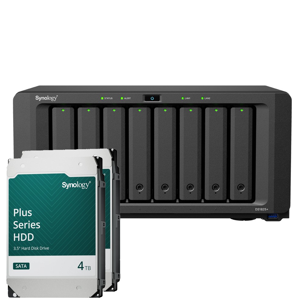 Synology DS1825+ 8TB Plus HDD NAS-Bundle NAS inkl. 2x 4TB Synology Plus 3.5 Zoll SATA Festplatte