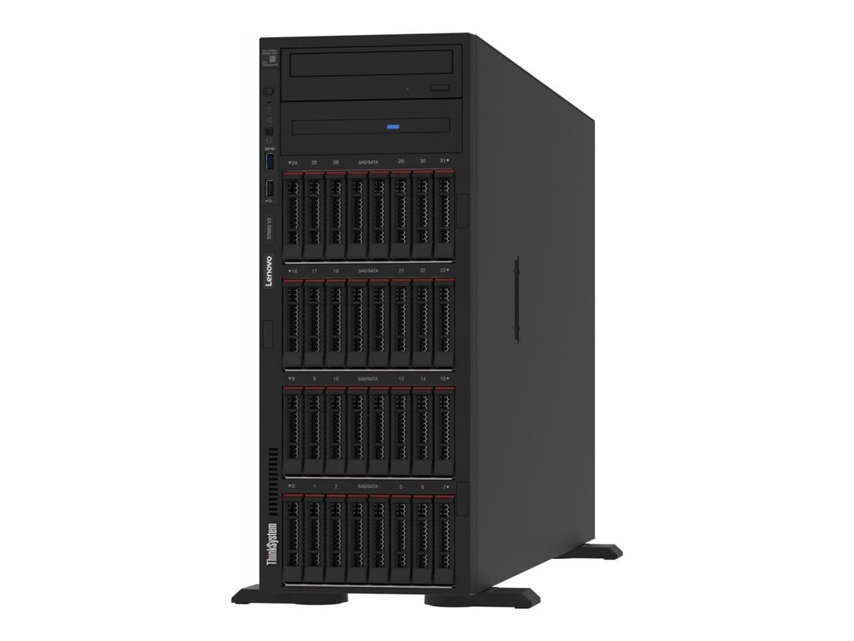 Lenovo ThinkSystem ST650 V3 7D7A - Server - Tower - 4U - zweiweg - 1 x Xeon Silver 4410Y / 2 GHz - RAM 32 GB - SAS - Hot-Swap 6.
