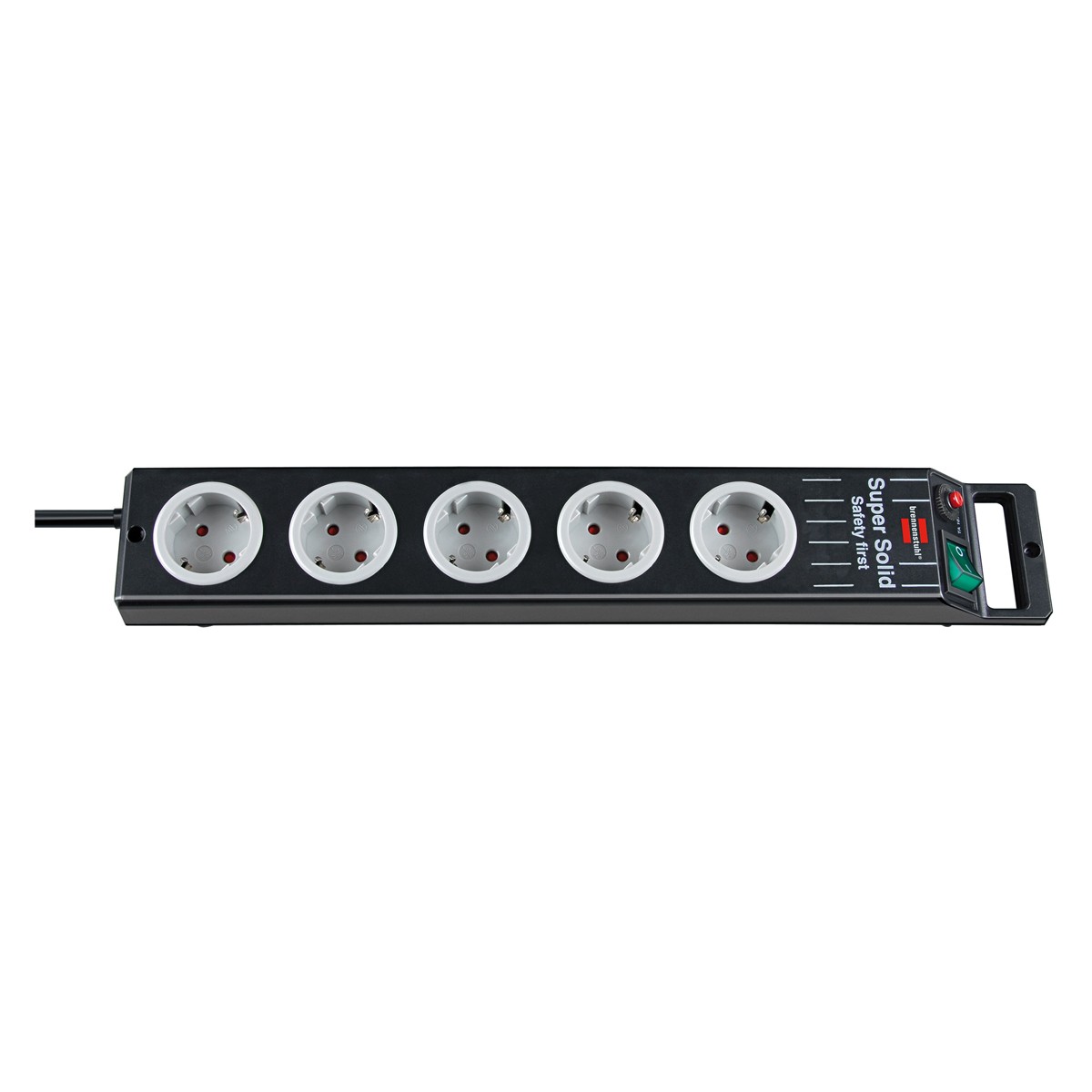 Brennenstuhl Sicherheits-Stedoleiste sw/ligr *DE* 5Fach, SuperSolid, 2.5m H05VV-F3G1,5