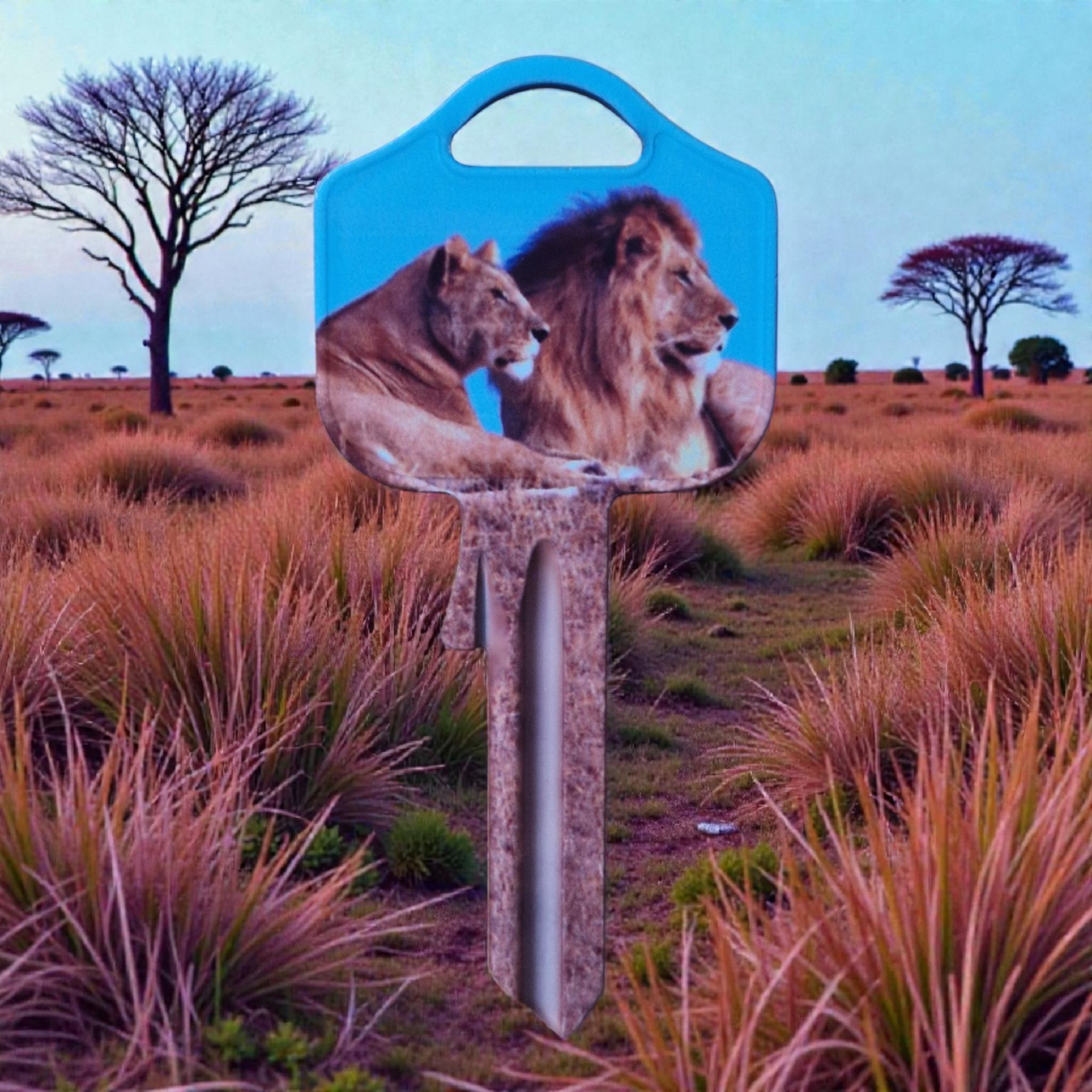 Schlüsselrohling „Löwenpaar"