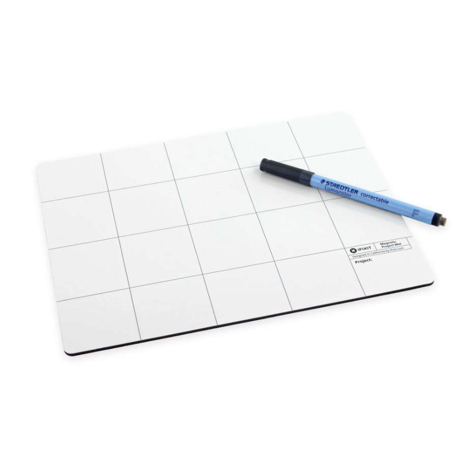 iFixit Magnetic Project Mat Magnetische Arbeitsunterlage hält Schrauben an Ort und Stelle, incl. Stift