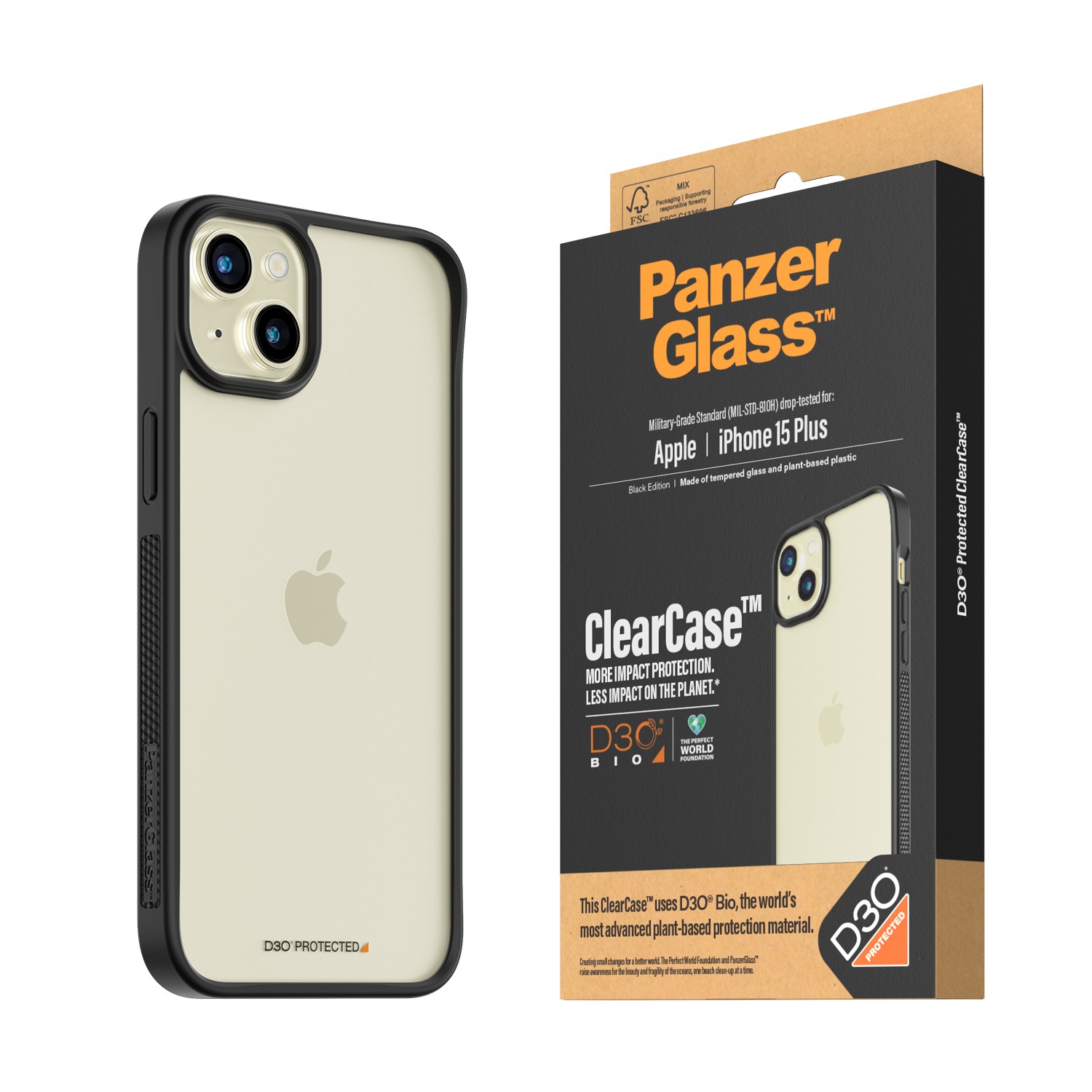 PanzerGlass™ ClearCase mit D3O iPhone 15 Plus