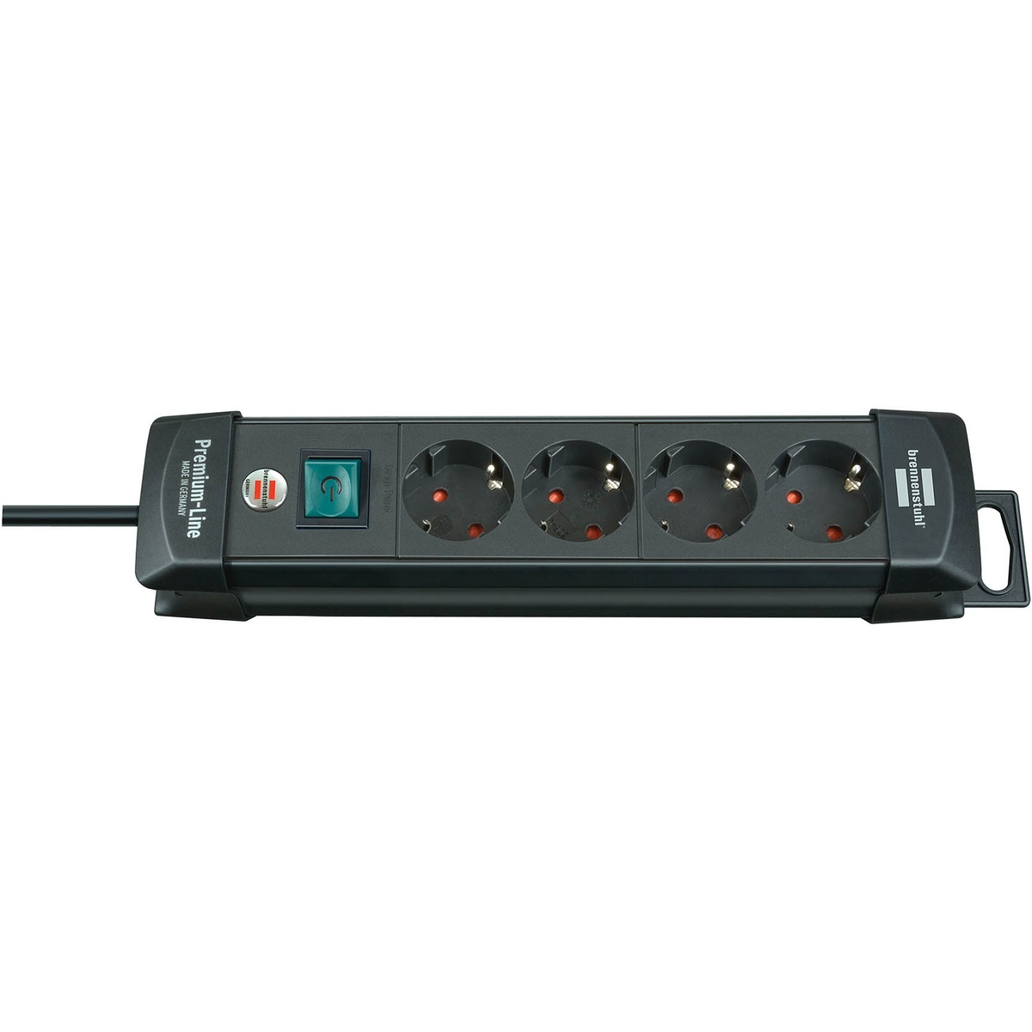 Brennenstuhl Premium-Line Steckdosenleiste [4-fach, schwarz, 1.8m]