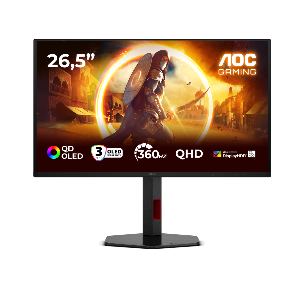 AOC Q27G4SDR QD OLED Gaming Monitor 27 Zoll QHD OLED Monitor, 360Hz, 0.03ms, Adaptive Sync, G-Sync comp., HDR400 TrueBlack (2560