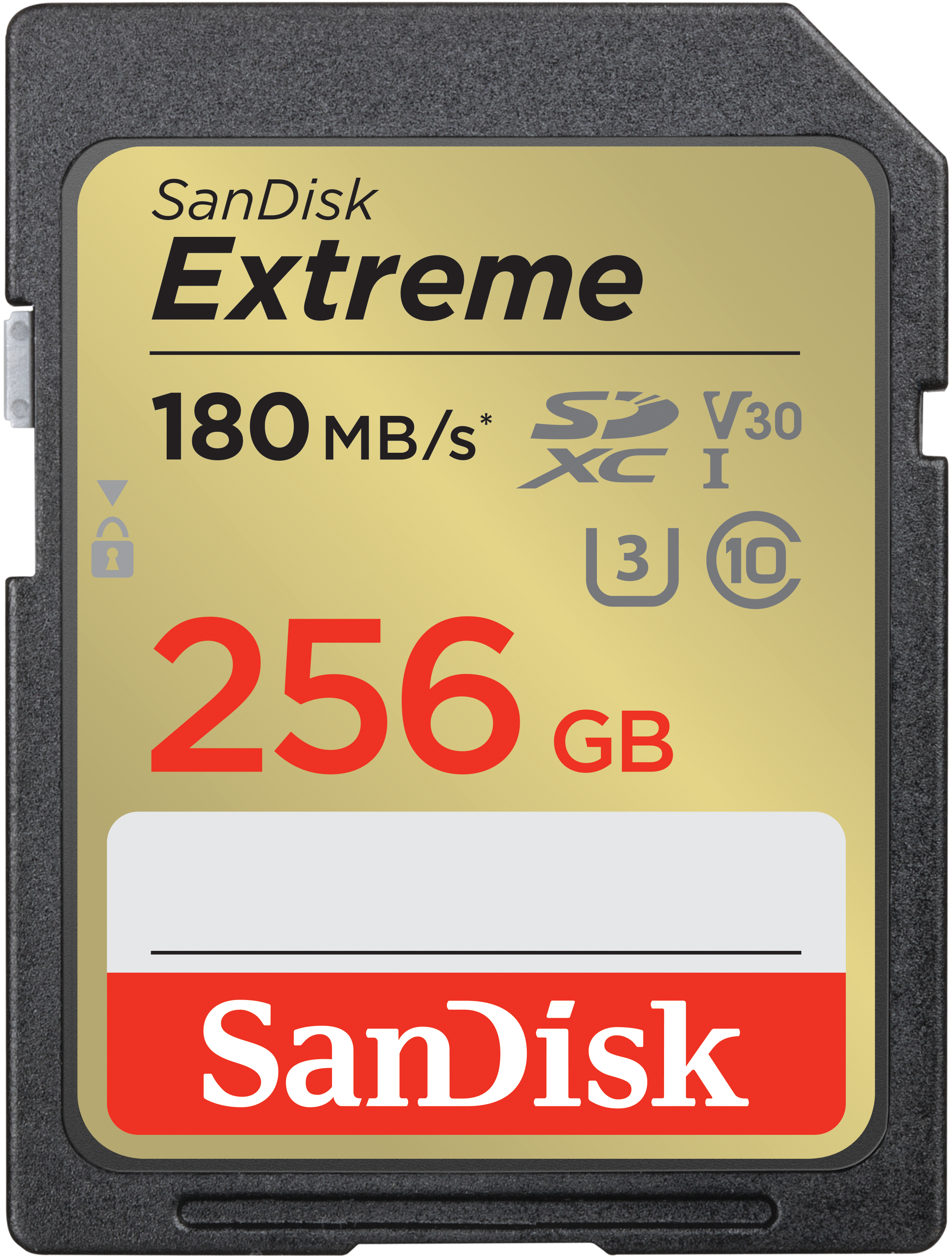 SanDisk 256GB Extreme SDXC Speicherkarte, 180MB/s & 130MB/s Lese/Schreibgeschwindigkeit, UHS-I, Class 10, U3, V30