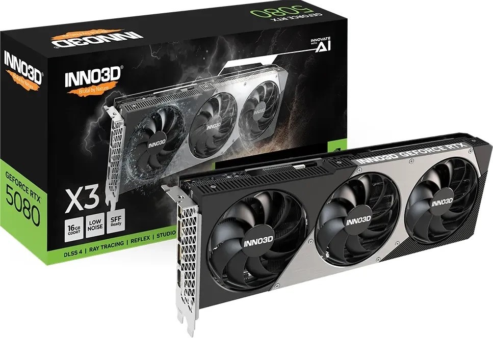 INNO3D GeForce RTX 5080 X3 - 16GB GDDR7, HDMI, 3x DP
