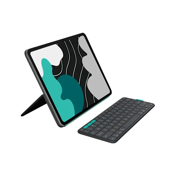 Logitech Flip Folio, Tastatur-Schutzhülle, Grafit kompatibel mit Apple iPad Pro 13" (M4 und M5) und iPad Air 13" (M2 und M3), DE