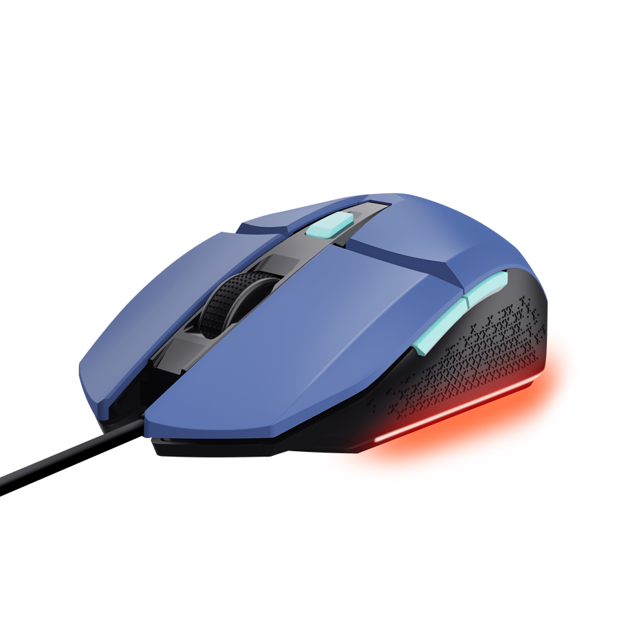 Trust Gaming GXT109B FELOX Gaming Maus blau Beleuchtete Gaming-Maus mit programmierbaren Tasten, blau