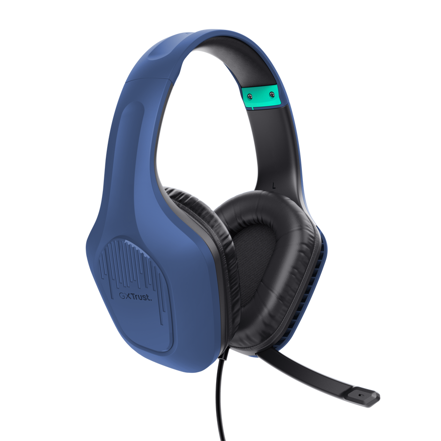 Trust Gaming GXT415B ZIROX Headset blau federleichtes. ohrumschließendes Gaming-Headset, für PC und Konsolen, blau