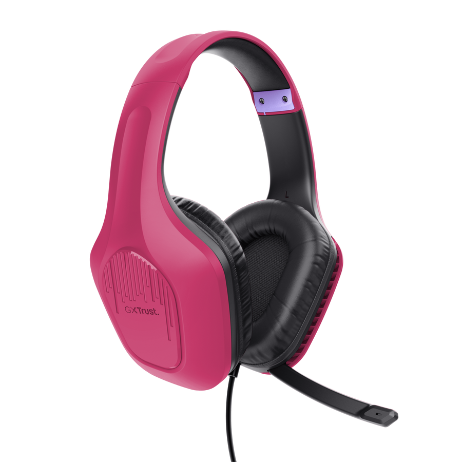 Trust Gaming GXT415P ZIROX Headset pink federleichtes. ohrumschließendes Gaming-Headset, für PC und Konsolen, pink