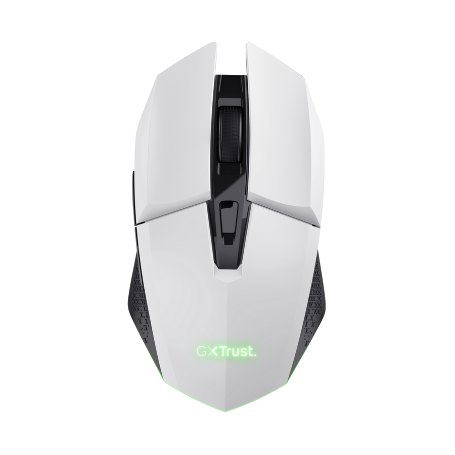 Trust Gaming GXT110W FELOX Wireless Gaming Maus weiß Kabellose aufladbare Gaming-Maus mit mehrfarbiger LED-Beleuchtung