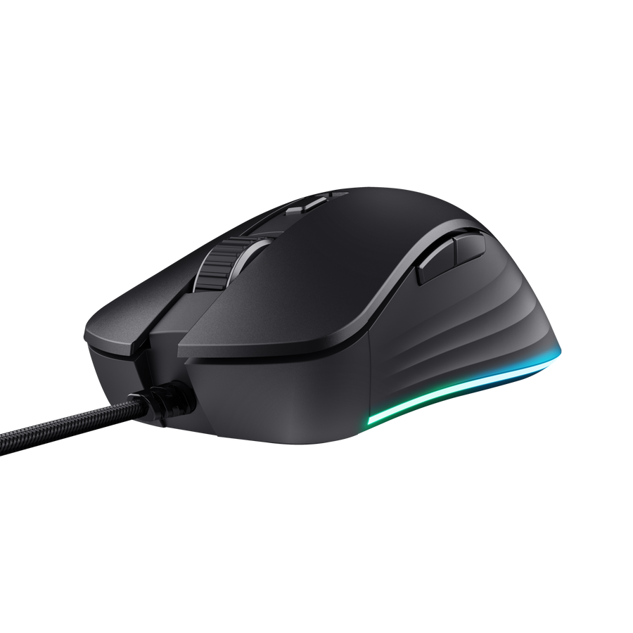 Trust Gaming GXT924 YBAR+ Gaming Maus schwarz Hochleistungsfähige Gaming-Maus mit 25K DPI-Sensor und voller RGB LED-Beleuchtung,