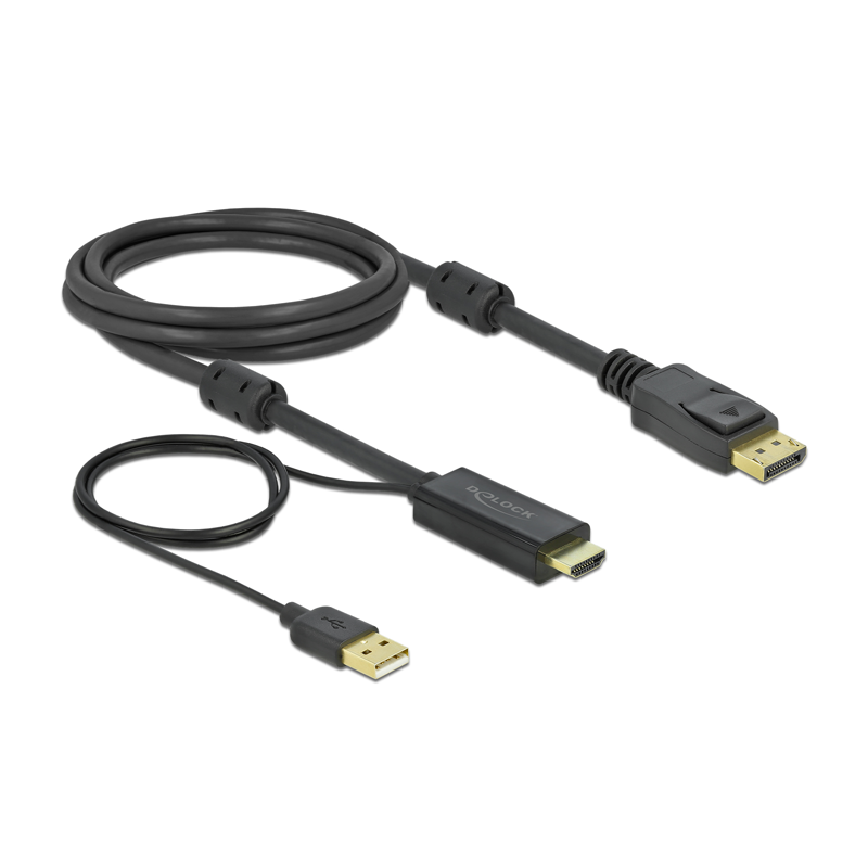 Delock HDMI zu DisplayPort Kabel 4K 30 Hz 2m