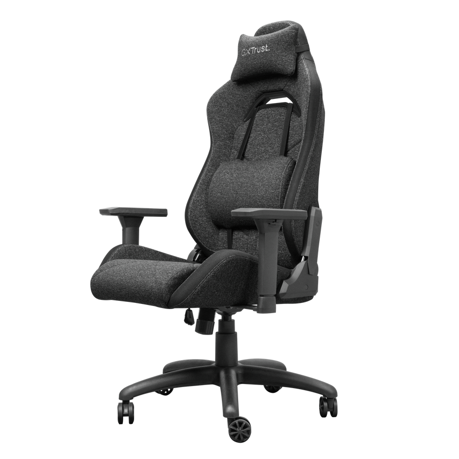 Trust Gaming GXT723 RUYA Gaming Stuhl grau Bequemer, vollständig einstellbarer Gaming-Stuhl mit Stoffpolsterung, grau