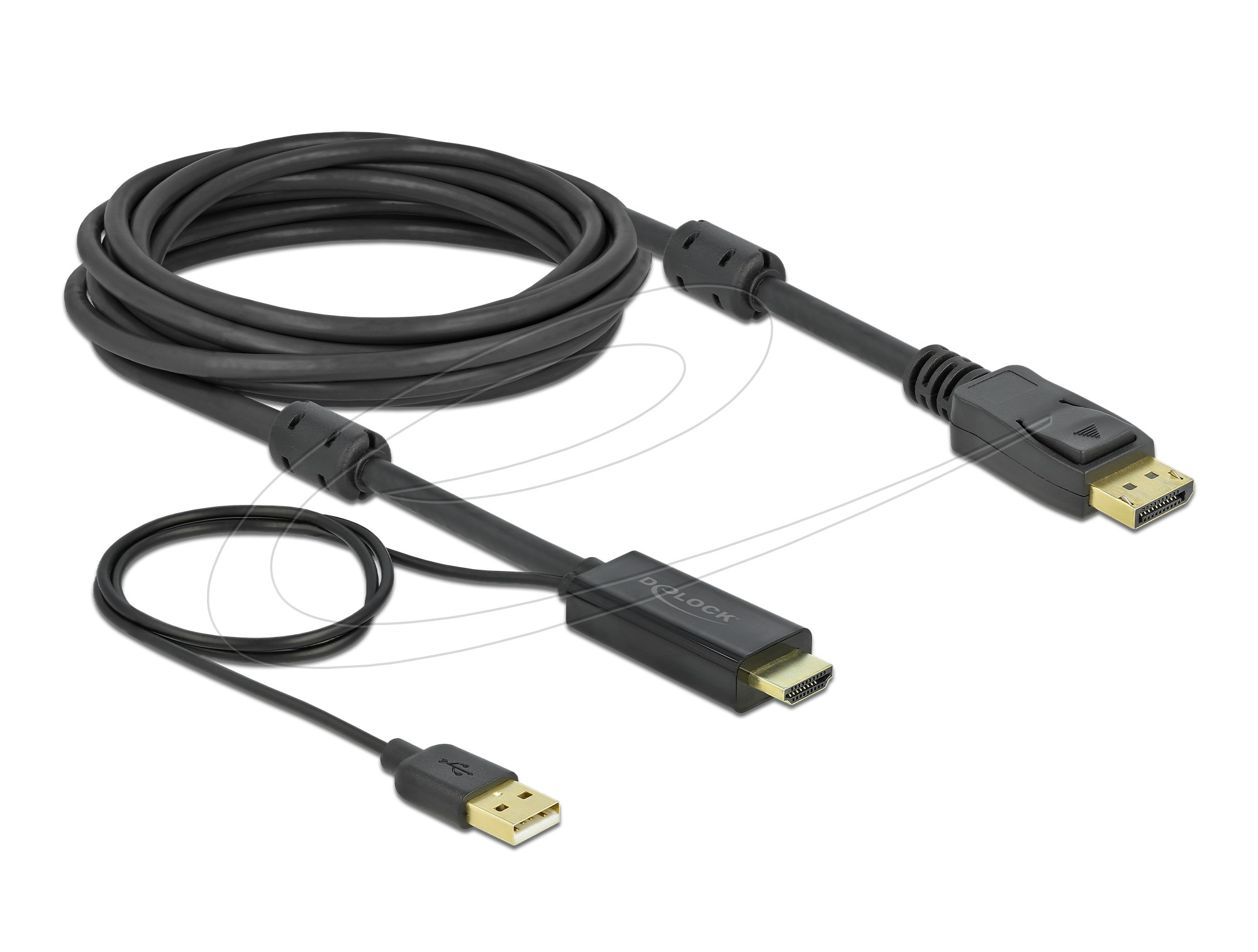 Delock HDMI zu DisplayPort Kabel 4K 30 Hz 5m