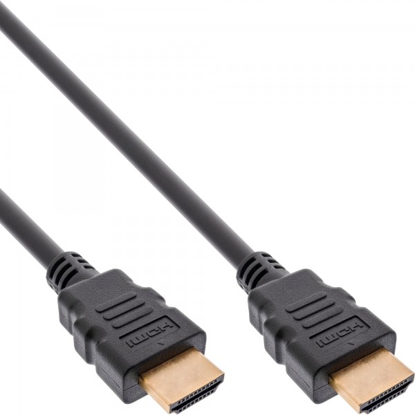InLine® Zertifiziertes HDMI Kabel, Ultra High Speed HDMI 8K4K, Stecker / Stecker, schwarz / gold, 2m