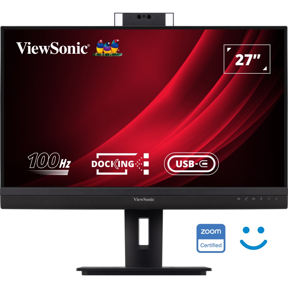 ViewSonic VG2757V-2K LED Office Monitor 68,58 cm (27 Zoll) Inkl. Kamera mit integriertem Zoom, Mikrofon und 2x 5W Lautsprechern,