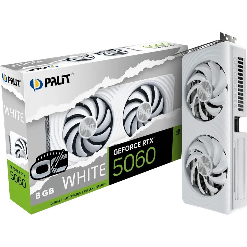 Palit GeForce RTX 5060 White OC - 8GB GDDR7, HDMI, 3x DP